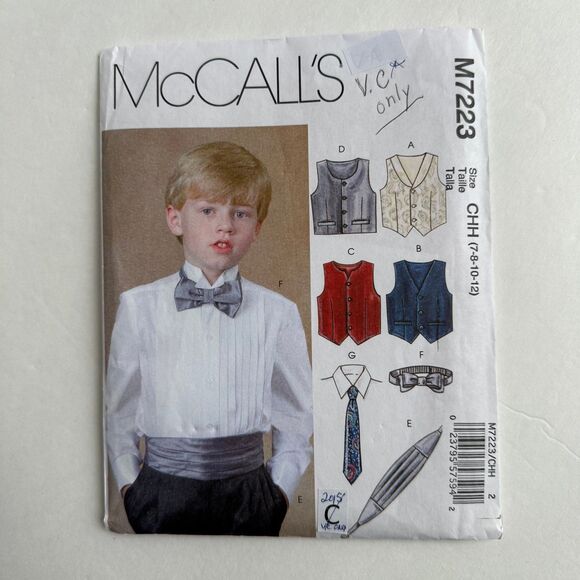 McCalls 7223 Basic Vest Sewing Pattern View C ONLY READ Sz 8 - Picture 1 of 3